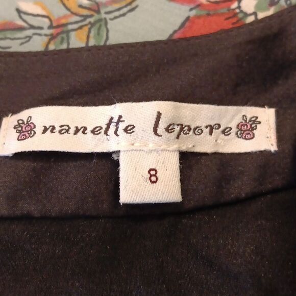 Vintage. Nanette Lepore Black Silk With Gold Polka Dot Blouse. Dark Summer - Picture 7 of 9